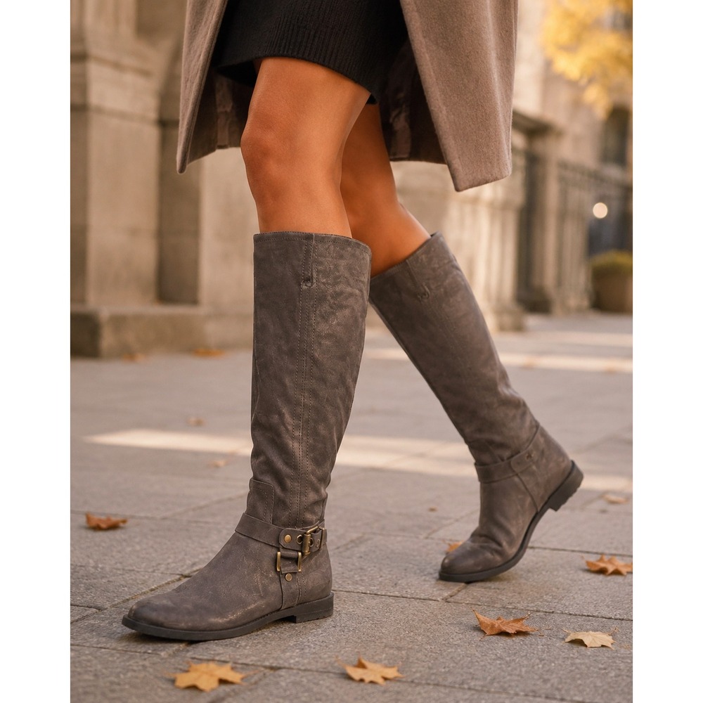 Franco Sarto Vantage Mushroom Taupe Leather‎ Riding Boots 7.5